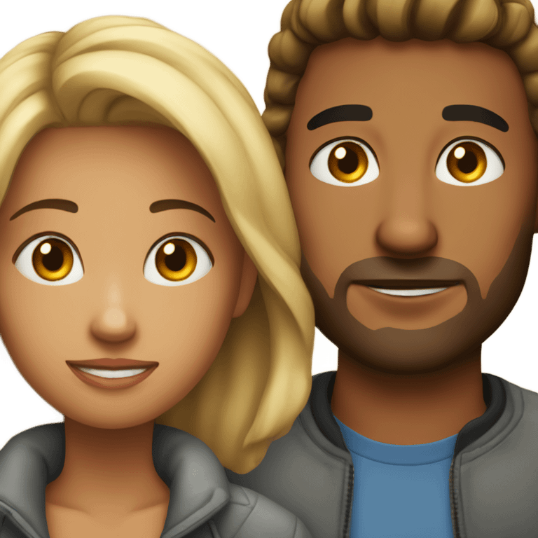 Long distance couple emoji