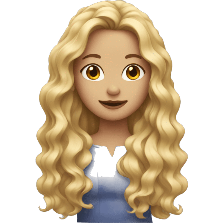 girl with mid long blonde wavy hair emoji