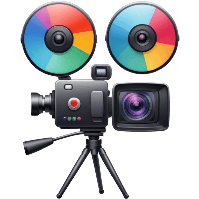 Create an emoji for video shooting. Show a video camera with a recording icon. Use modern, professional colors. Do not include any emojis or smiley faces. Make the background transparent. emoji