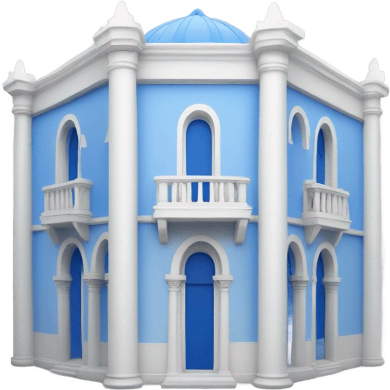 White and blue Mediterranean palace emoji