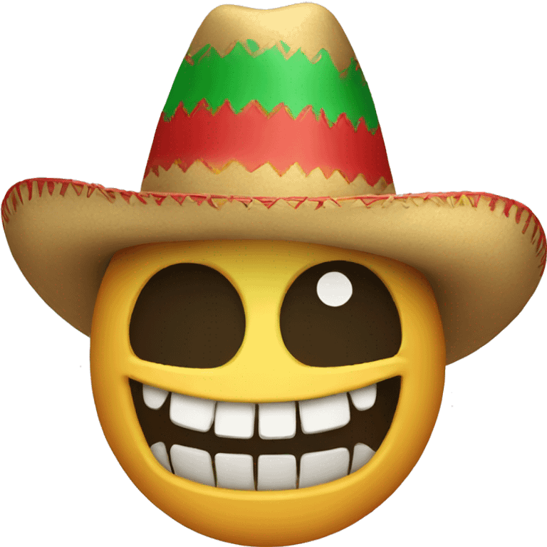 laughing emoji x skull emoji with mexican hat emoji