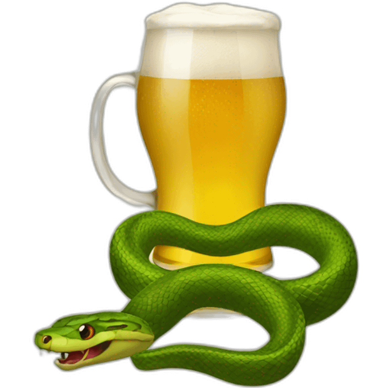 snake drinking beer emoji