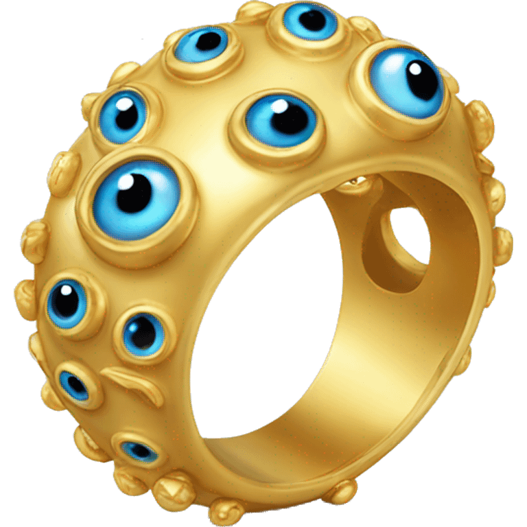 thin gold ring studded with eyeballs emoji