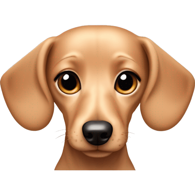 Coquette cream dachshund with short hair and With coquettish bows in the hair  emoji