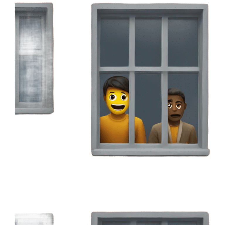 A person watching another person through a window emoji