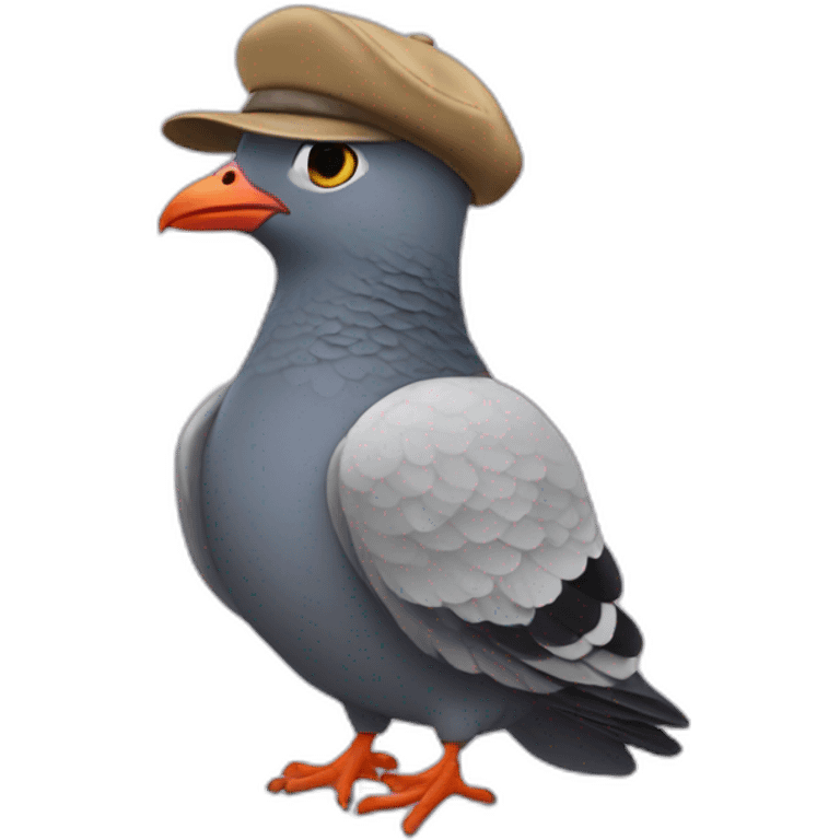 pigeon wearing a pigeon hat emoji