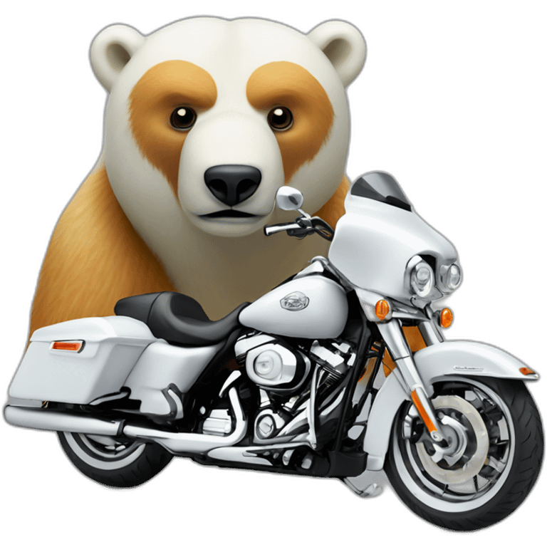 polar bear on harley davidson emoji