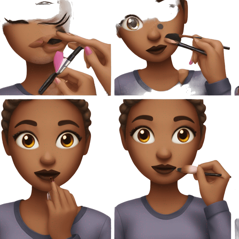 Girl doing makeup  emoji