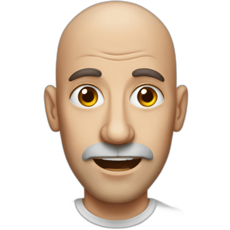 bald jewish man with agressive face emoji