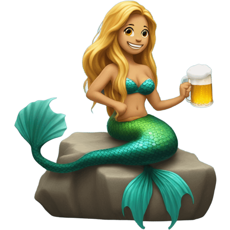 mermaid drinking beer emoji