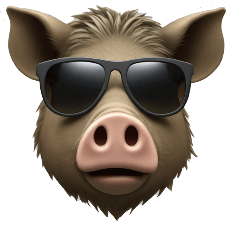 a boar head with sunglasses emoji