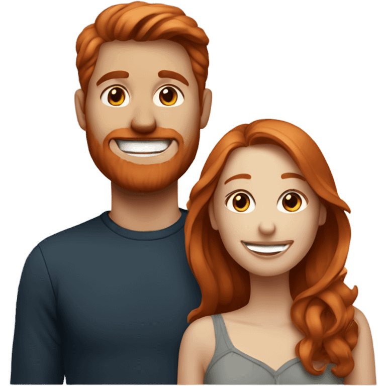 smiling couple at night redhead emoji