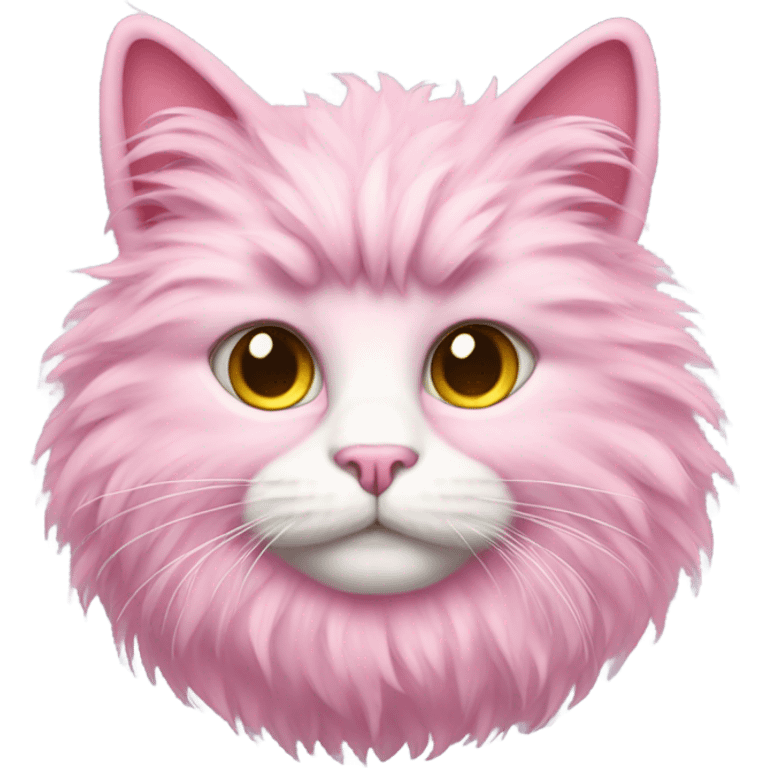 Pink fluffy cat emoji