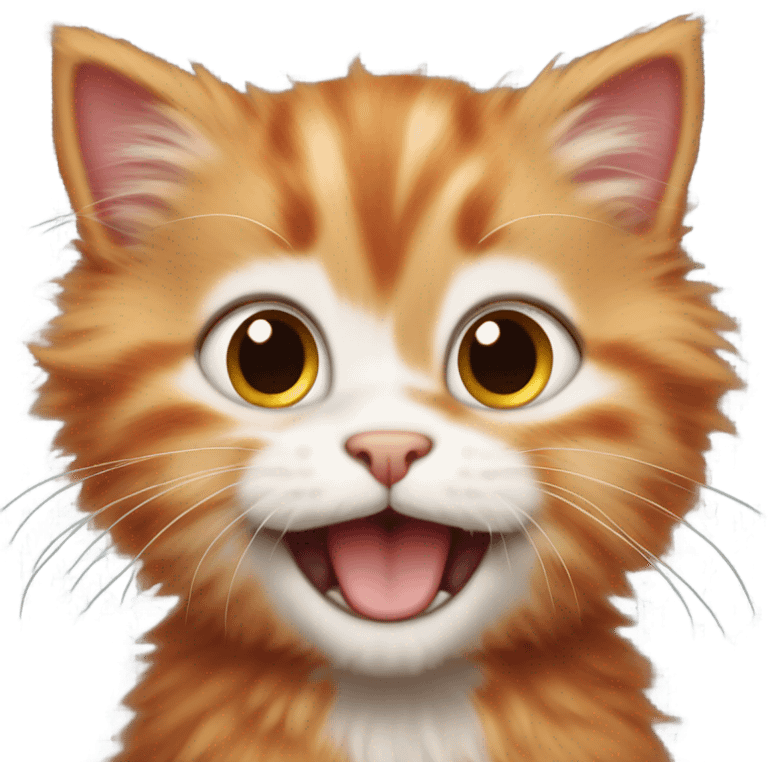 Laughing red fluffy kitten  emoji