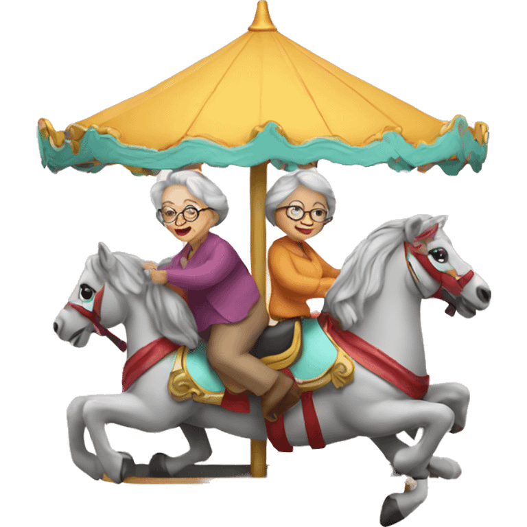 grannies on the carousel emoji