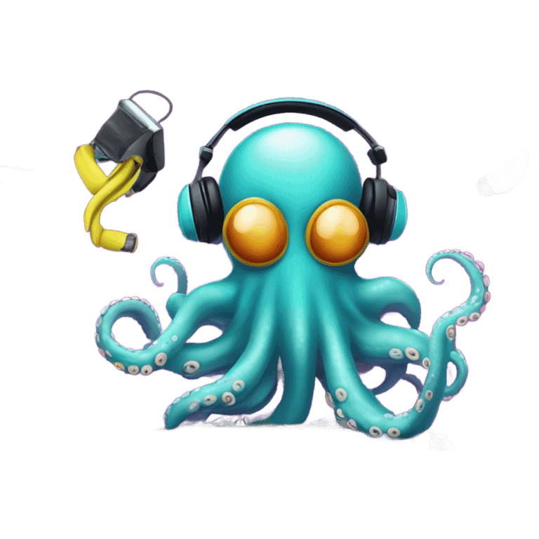 Dj octopus emoji