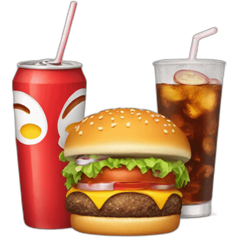 soda with burger emoji