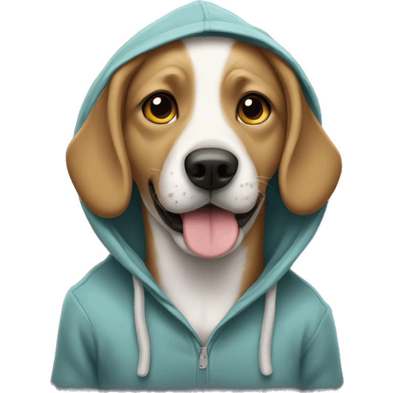 dog wearing hoddie emoji