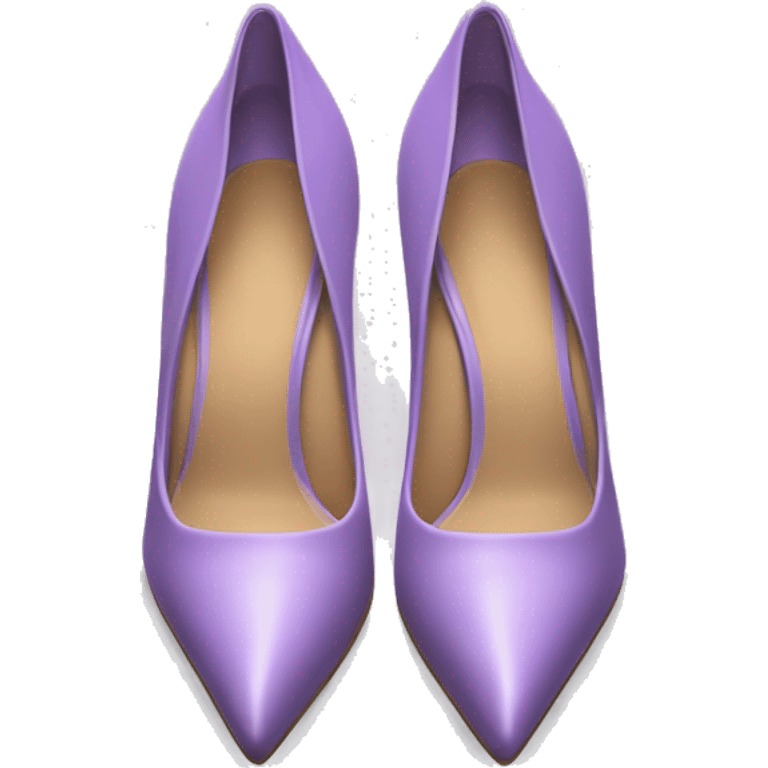 Realistic top view of a pair of lavender pointed toe stiletto high heel shoes. emoji