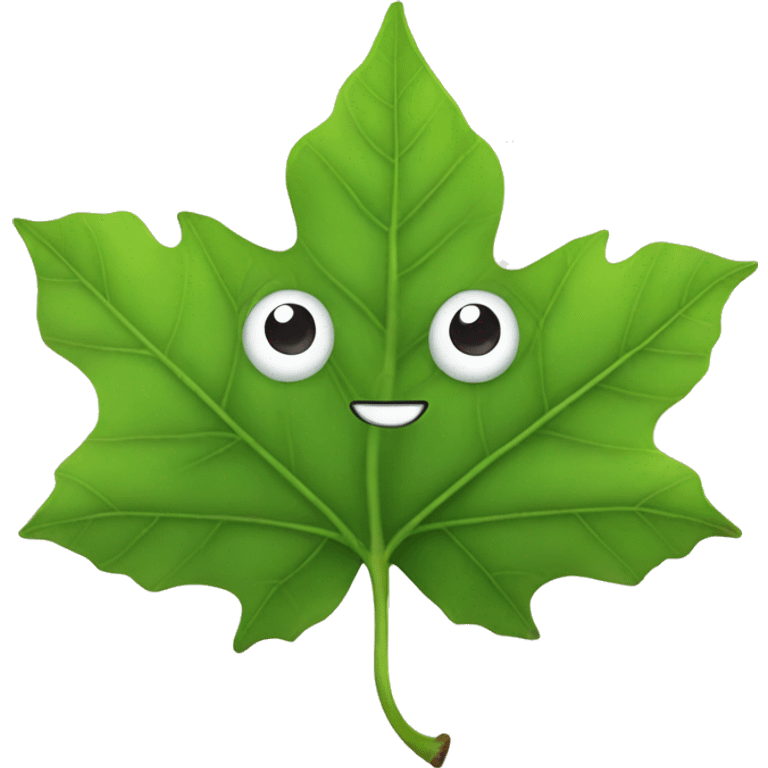 leaf with face and limbs emoji