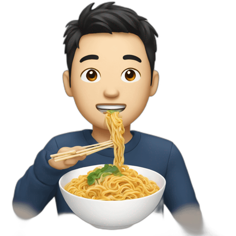 Luan Nguyen eating noodles emoji