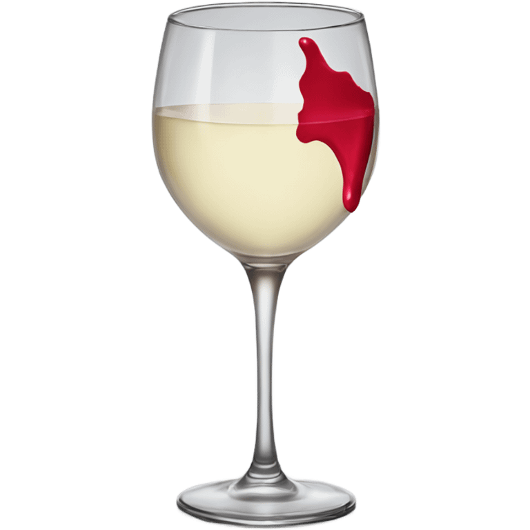 Wine glass with lipstick stain on it  emoji