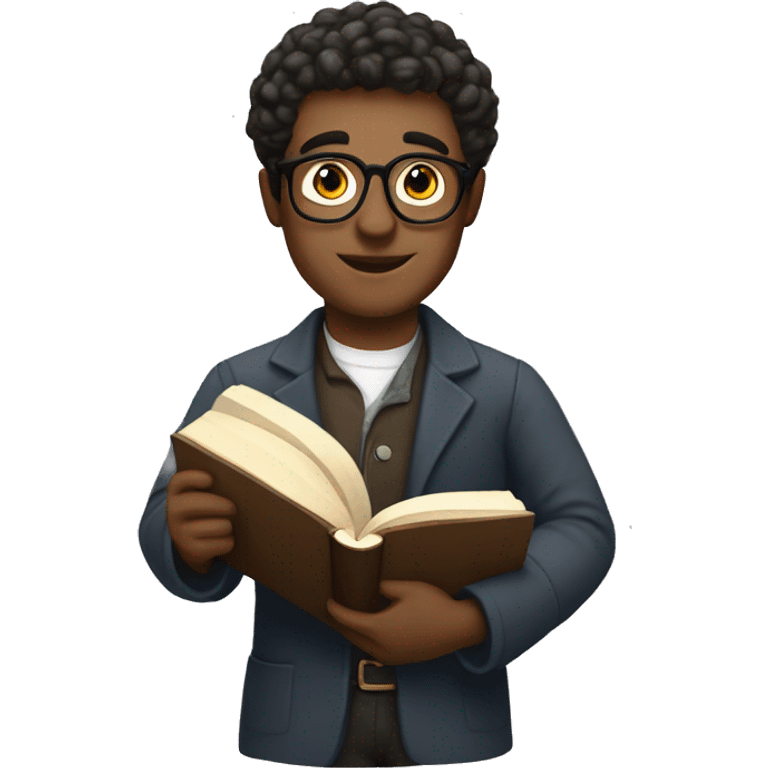 a literary curator with a book in his hands emoji