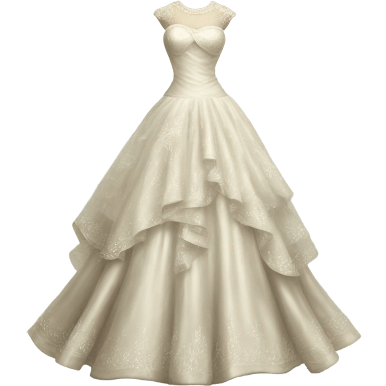 Hyper Realistic vintage Wedding dress displays emoji