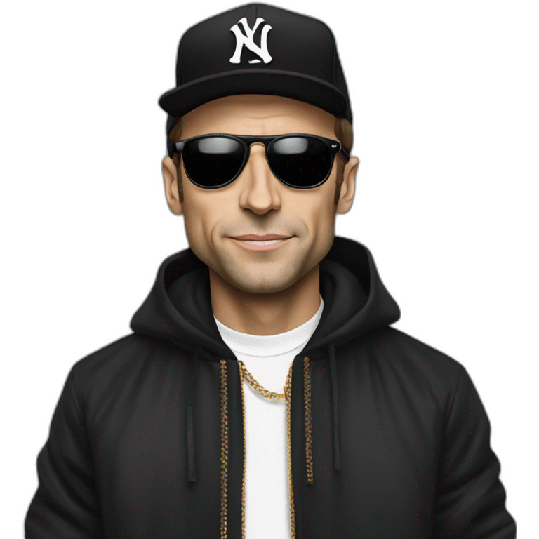 Emmanuel Macron as a rapper emoji