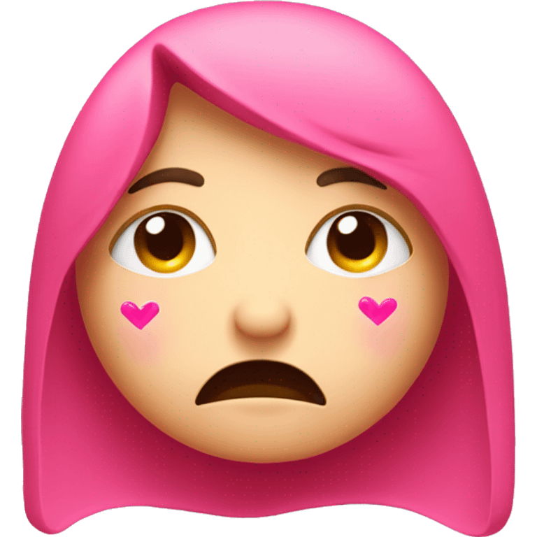 Crying face with pink hearts around it  emoji