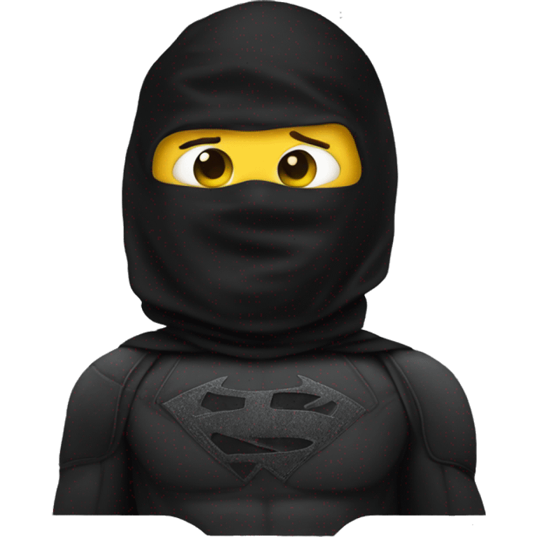 superhero with 3-hole balaclava, everything black emoji