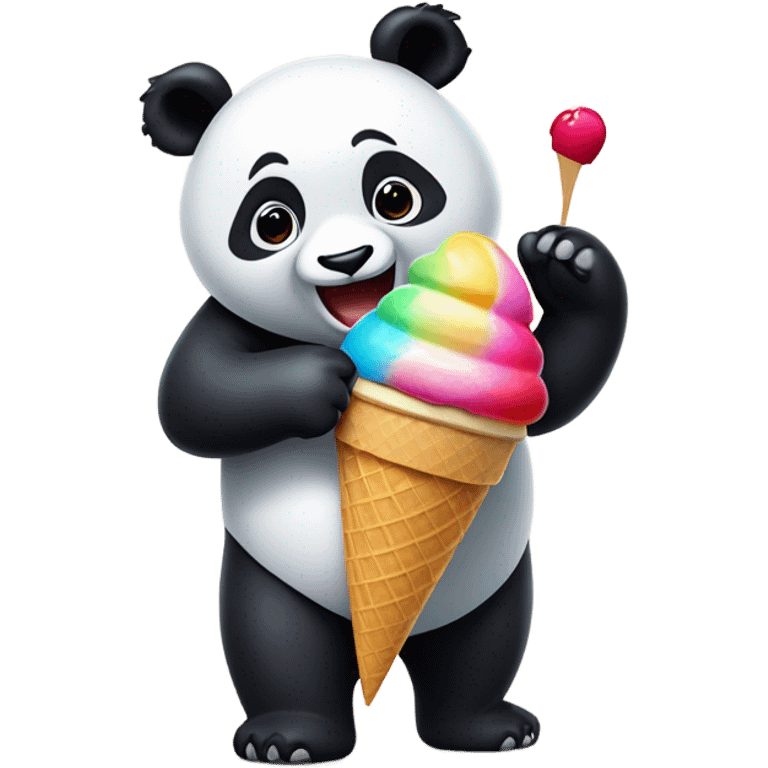 Panda eating ice cream emoji