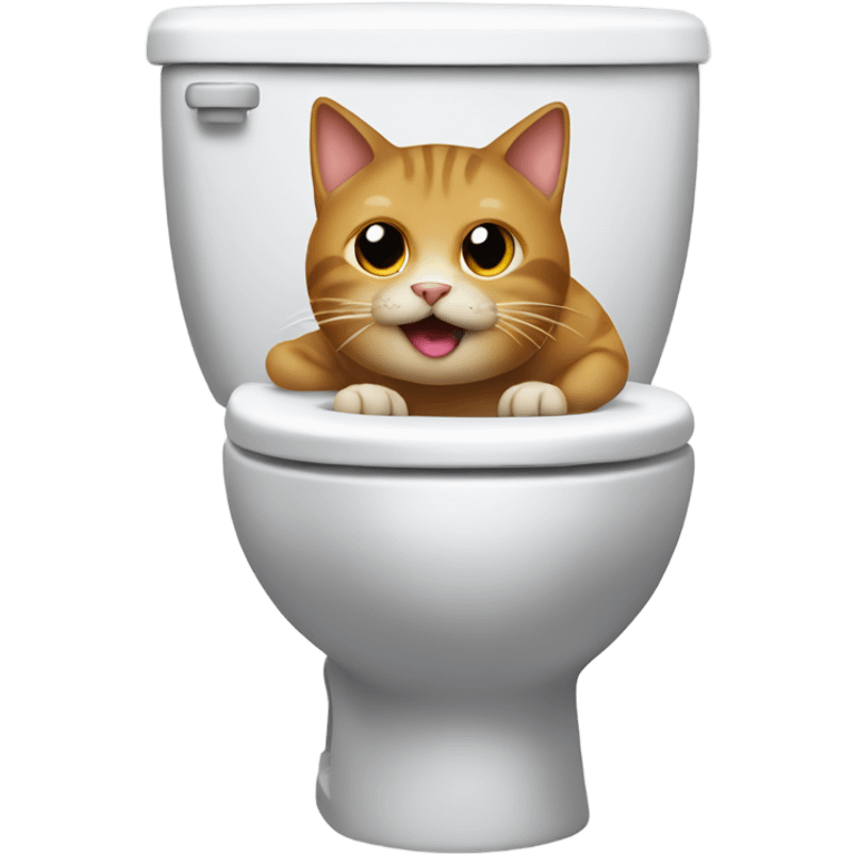 Cat pooping in the toilet  emoji