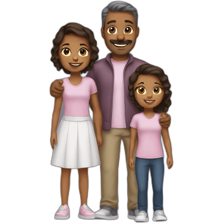 family dad two daughters emoji