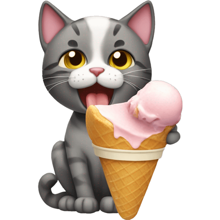 cat eating ice cream emoji