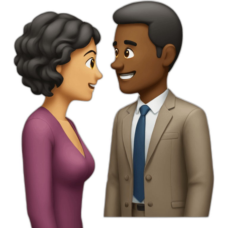 a man talking to a woman emoji