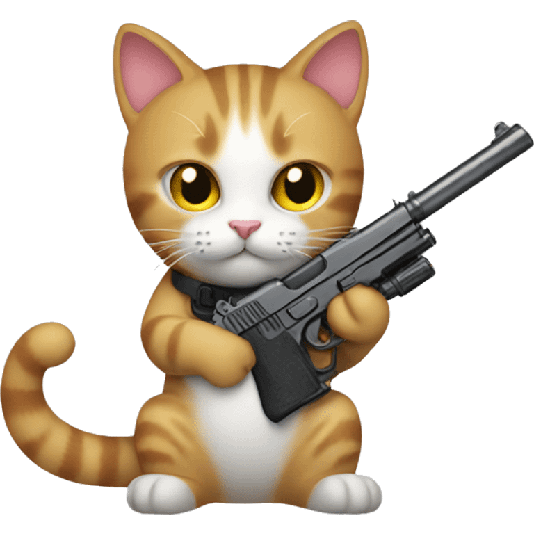 Cat holding a toy gun emoji