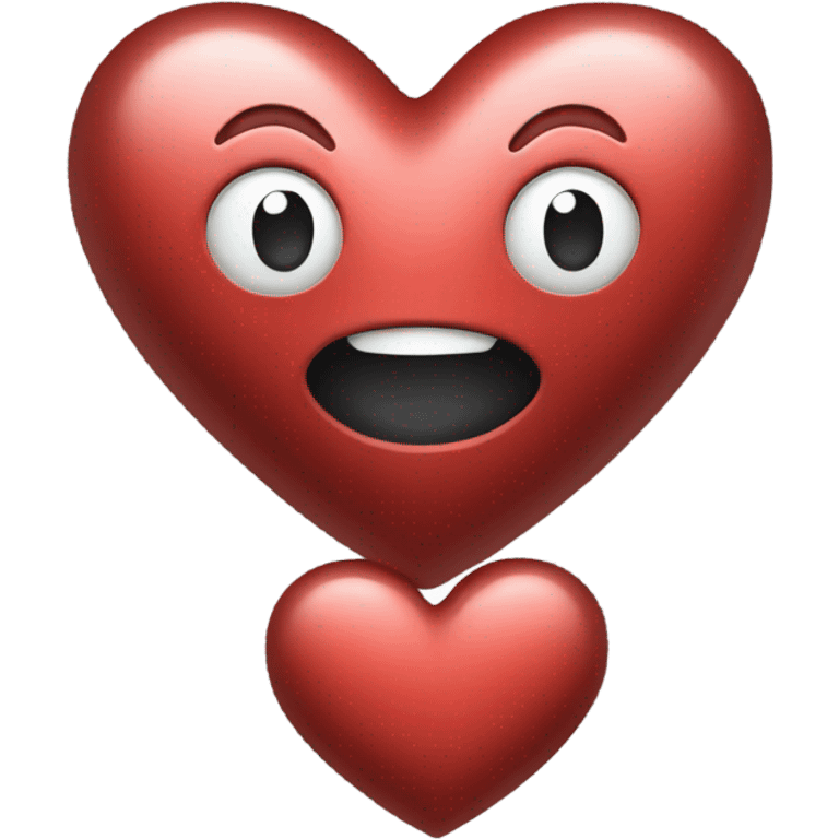 metallic heart red emoji