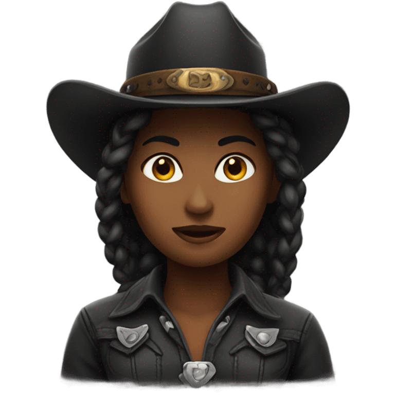 Dark cowgirl emoji