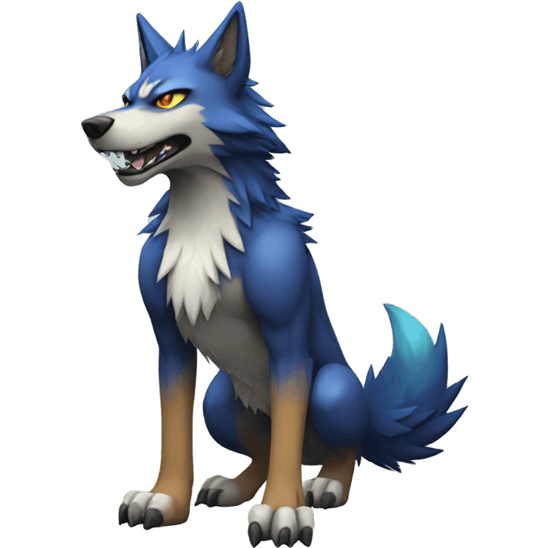 Edgy Colorful Digimon-Wolf full body emoji