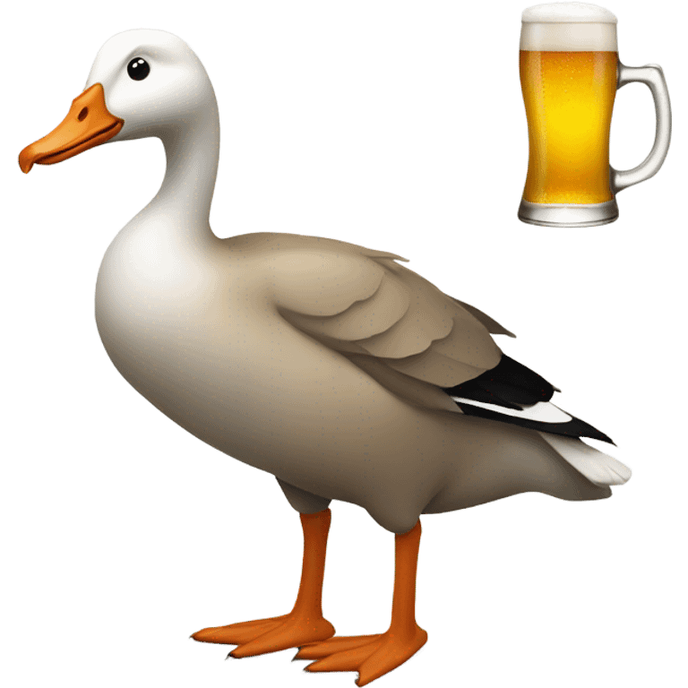 Goose drinking a beer emoji