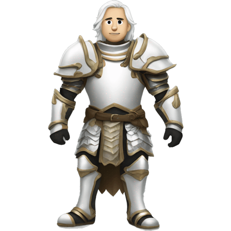 human with heavy white armor fantasy emoji