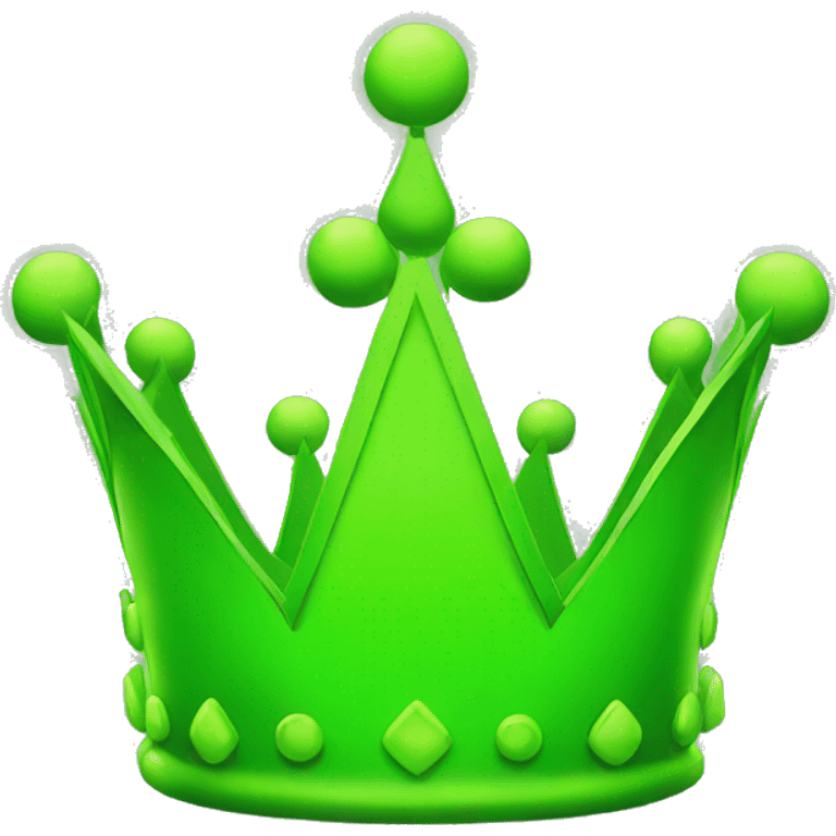 Neon green crown emoji