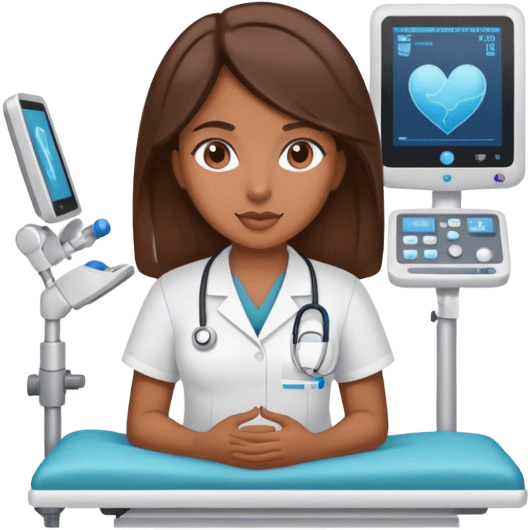  Brown girl brown hair Sonographer  emoji