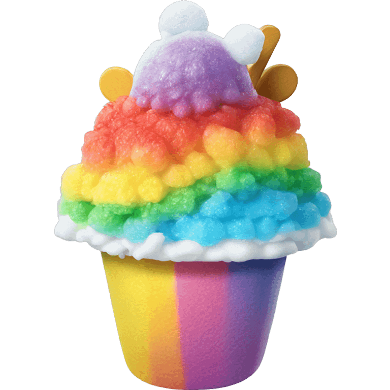 Mickey Mouse rainbow shaved ice emoji