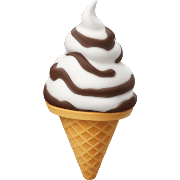 chocolate flavoured soft serve ice cream cone emoji