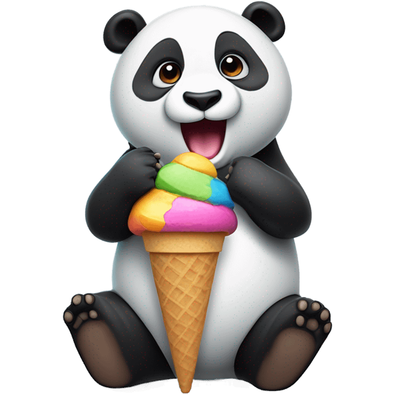 Panda eating ice cream emoji