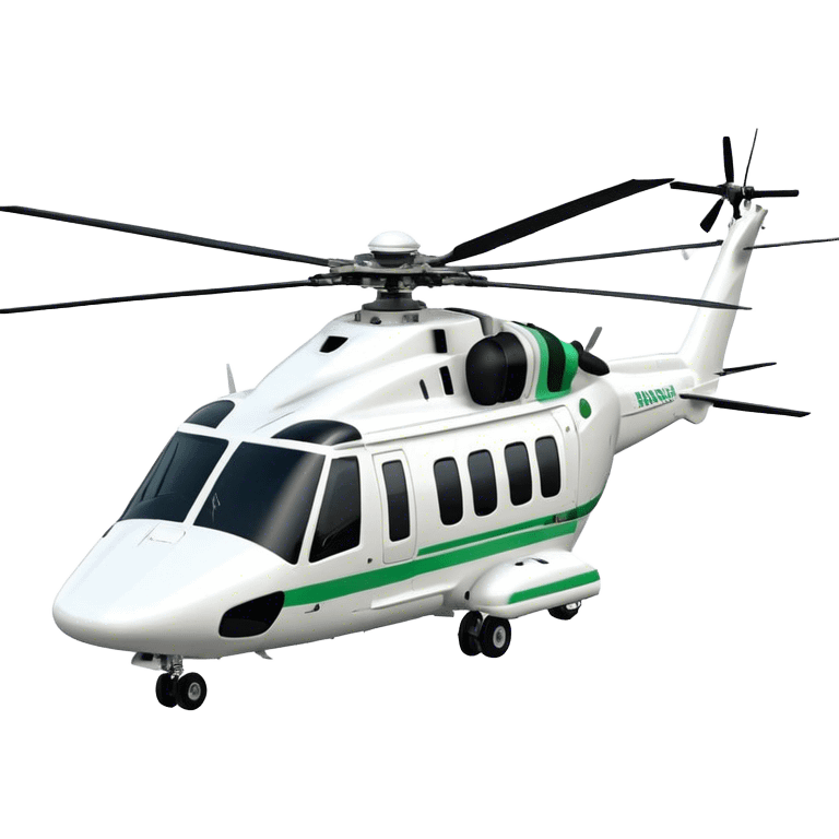 AgustaWestland AW139 - Leonardo (Model Year: 2022) (Iconic colour: White with green accents) emoji