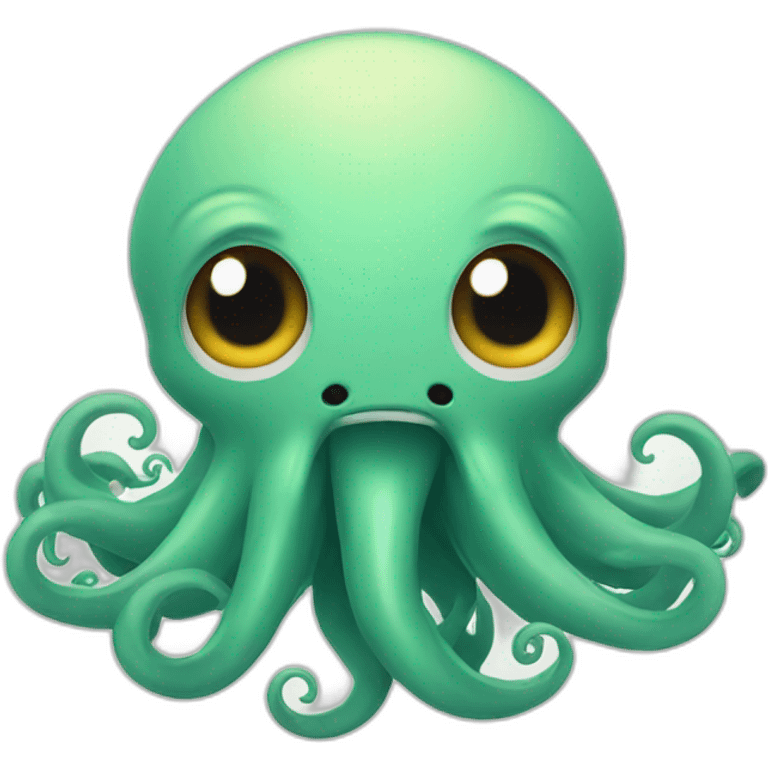 cute kraken with big open mouth emoji