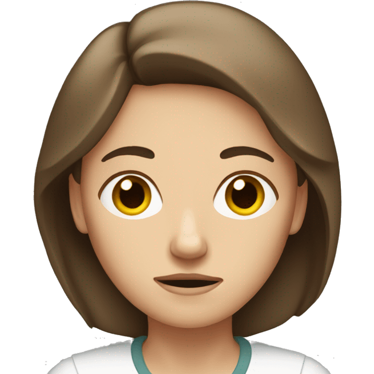 White Woman with brown hair disappointed  emoji